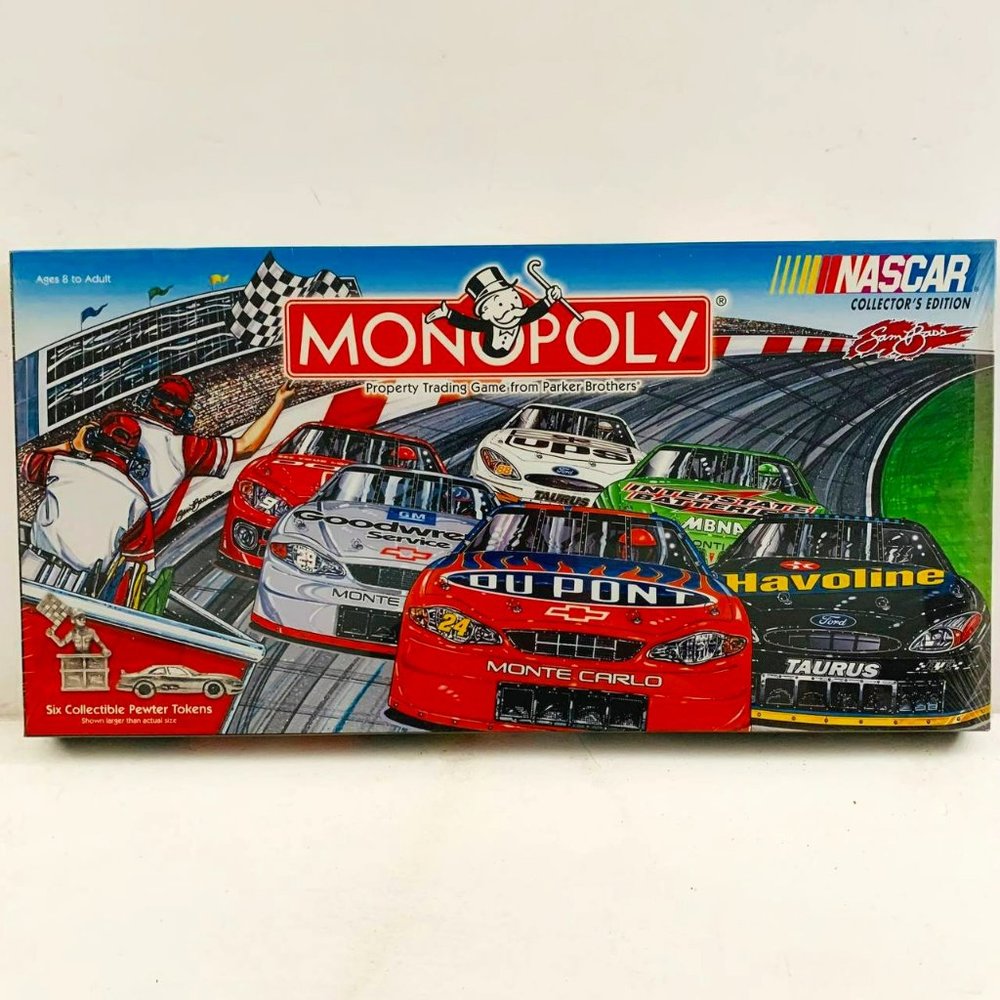 Vintage Monopoly NASCAR Collectors Edition Sam Bass Board Game Hasbro New Sealed
